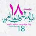 Arabic calligraphy design. International Arabic language day Royalty Free Stock Photo